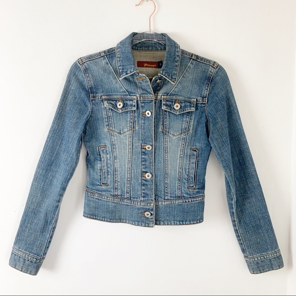 Papaya Jackets & Blazers - Papaya Jeans Denim Jacket Cropped Weathered sz S
